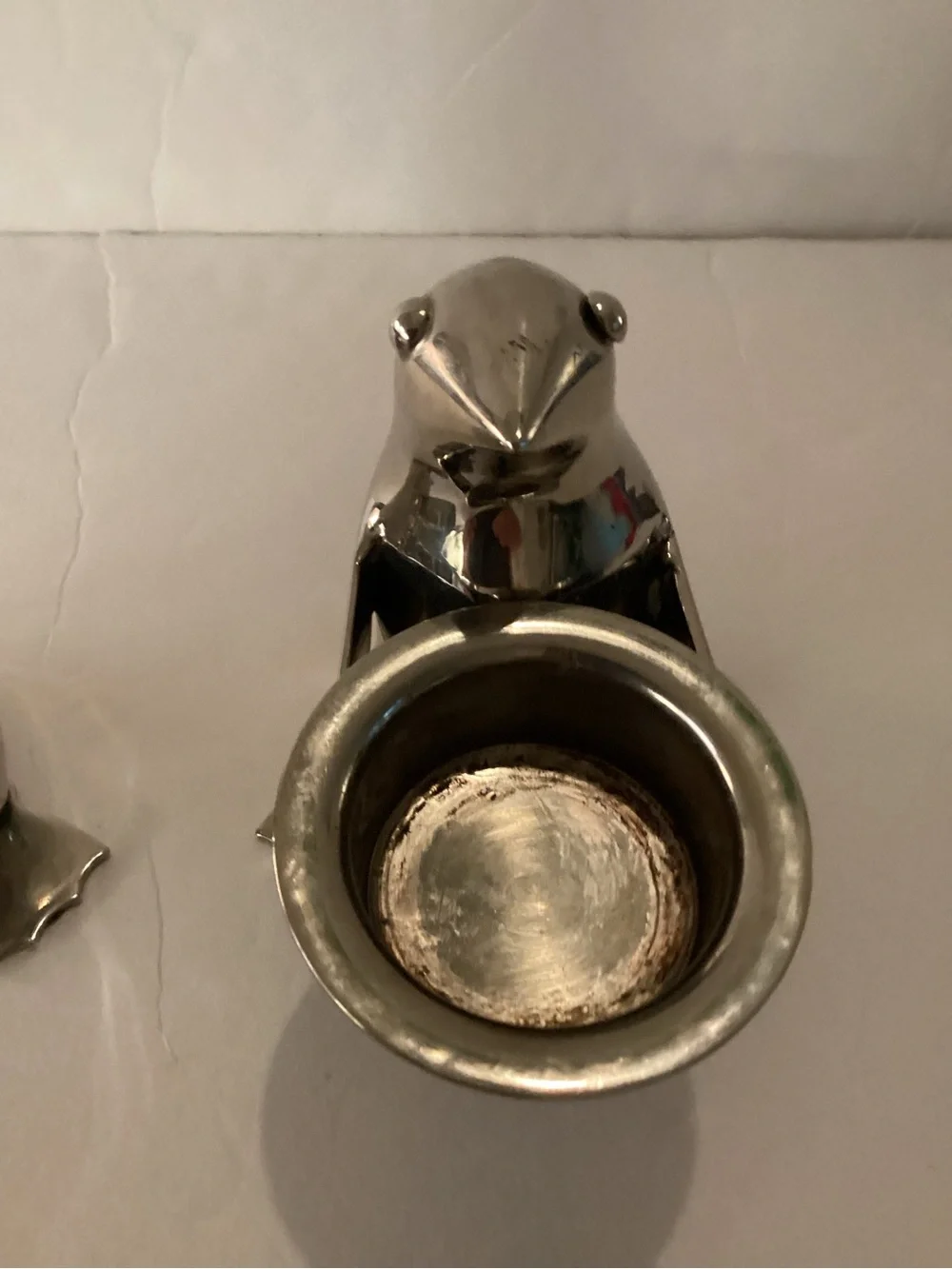 Restoration Hardware Penguin Candle Holders Silverplate Pair Modern Decor